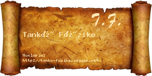 Tankó Füzike névjegykártya